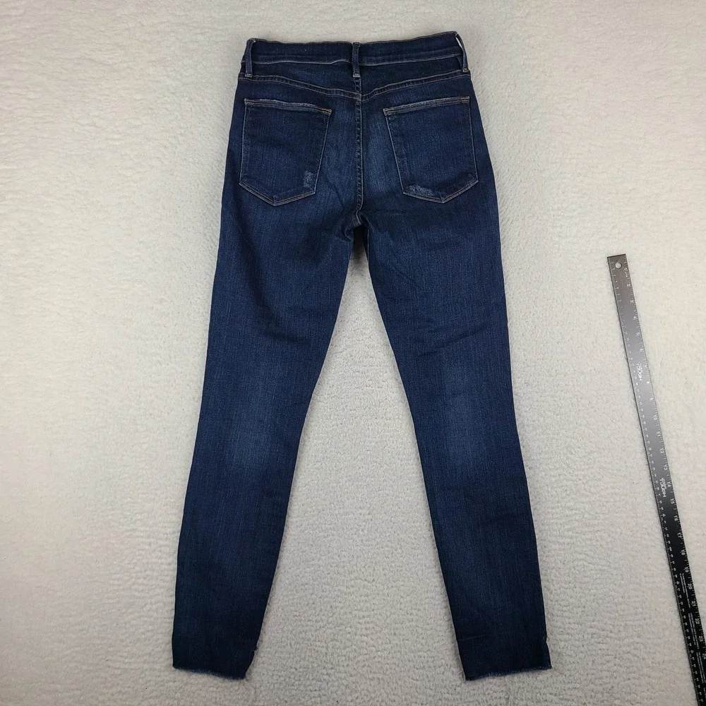 FRAME Jeans Womens 28 Blue Le High Skinny Distress Dark Wash Denim LHSKRS712